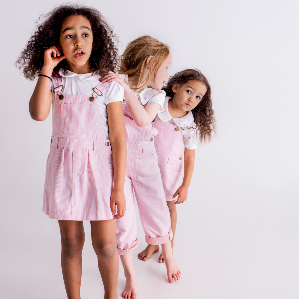 pink dungaree dress Dark Pink Cotton Poplin Dungaree Playsuit 70" / Petite (5'1" and below)
