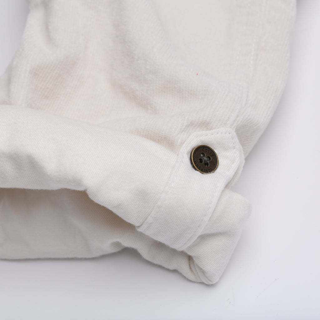 Cream Corduroy Overalls- Dotty Dungarees