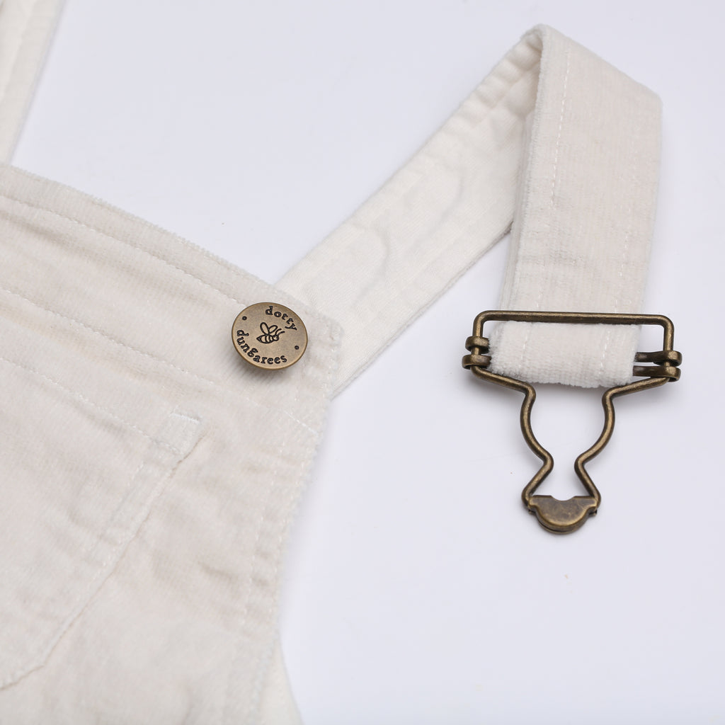 Cream Corduroy Overall Dress - Dotty Dungarees Ltd
