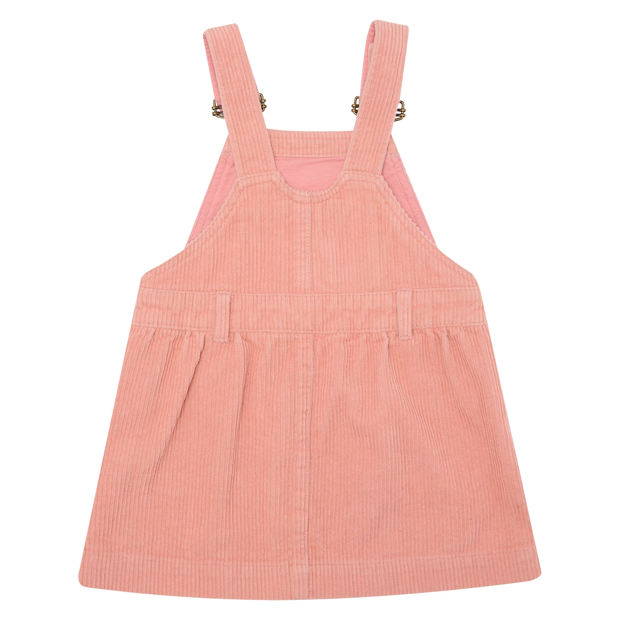 corduroy overall dress pink Girls Sleeveless Corduroy Skirtall - PINK