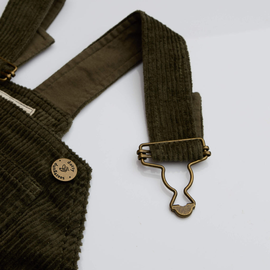 Khaki Chunky Cord Overalls - Dotty Dungarees Ltd
