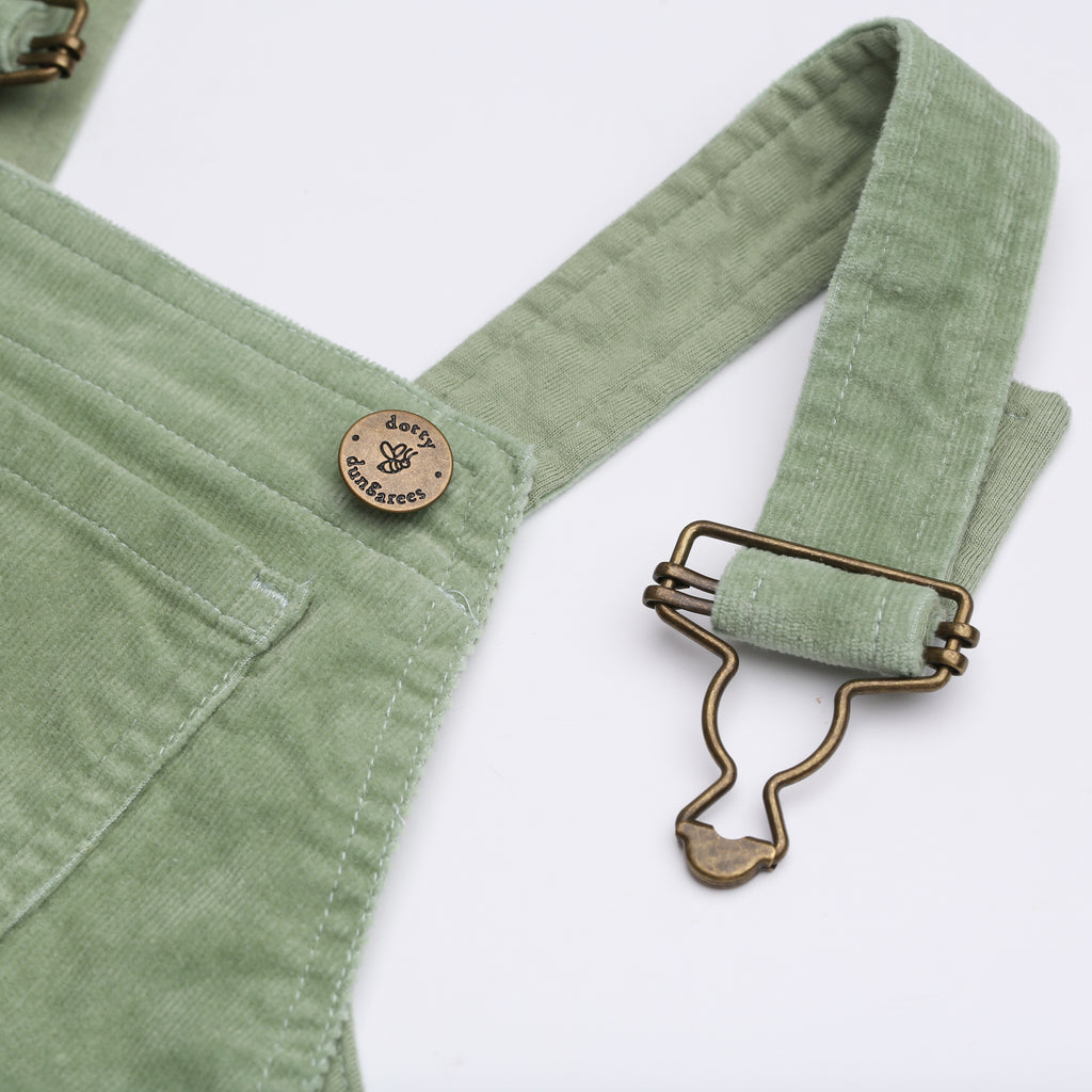 Green Corduroy Overall Dress - Dotty Dungarees