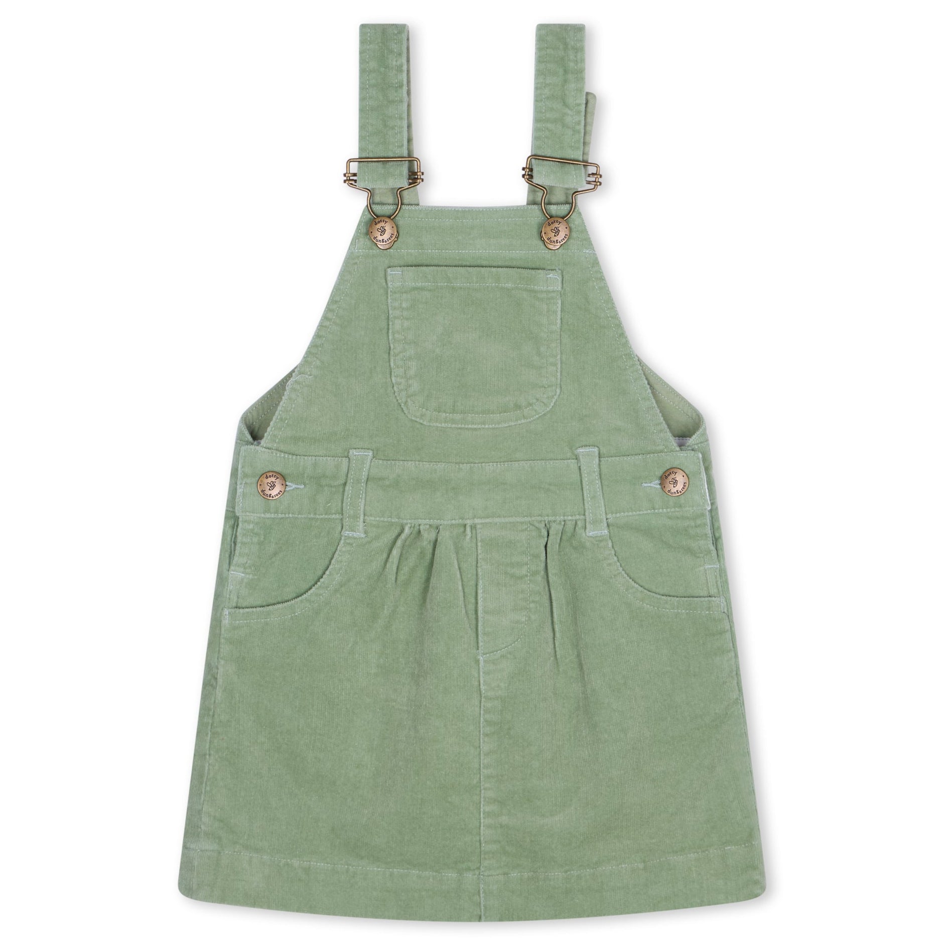 strapless open back dress Olive Green Warm Cotton Corduroy Ankle Length Dungaree 48" / Petite (5'1" and below)