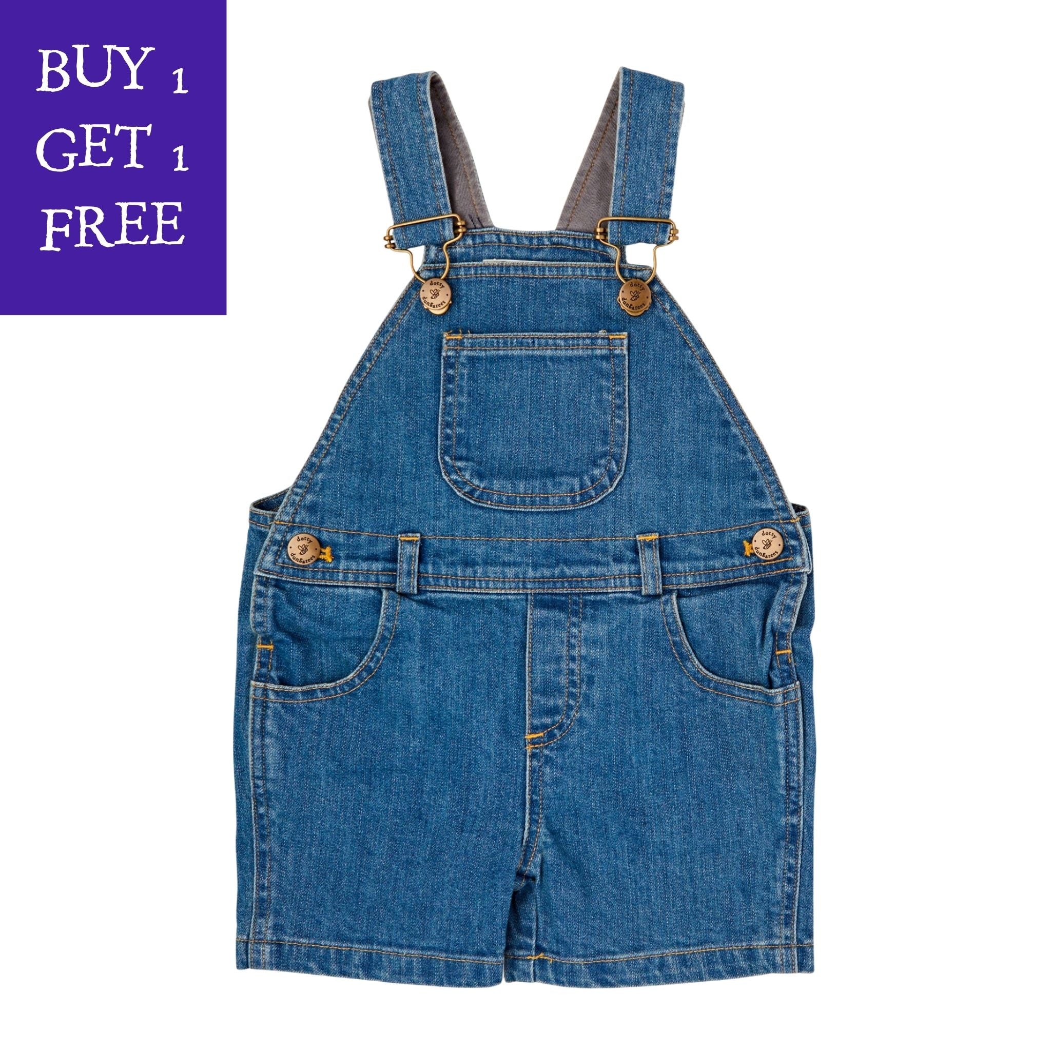 Stonewash Denim Overall Shorts - Dotty Dungarees Ltd.