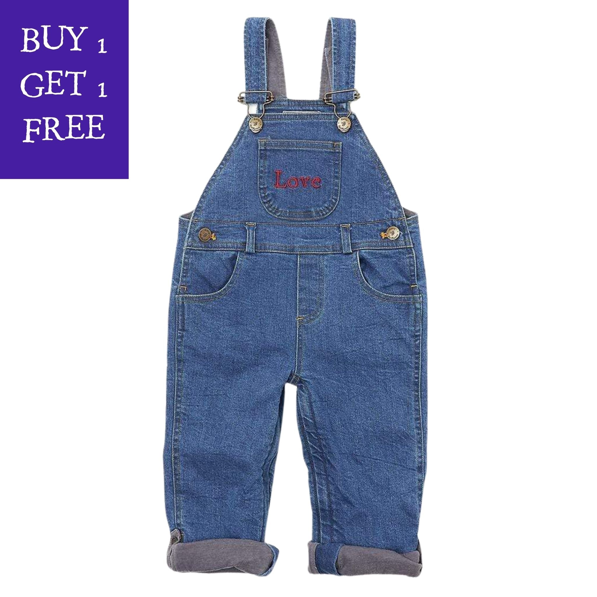 LOVE Stonewash Denim Overalls - Dotty Dungarees Ltd. 