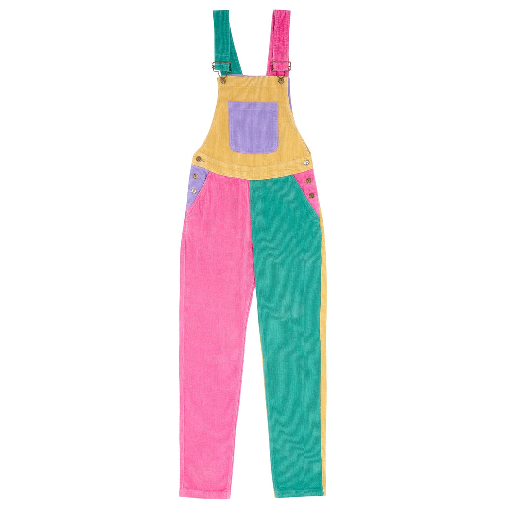 Adult Bright Patchwork Corduroy Dungarees - Dotty Dungarees Ltd