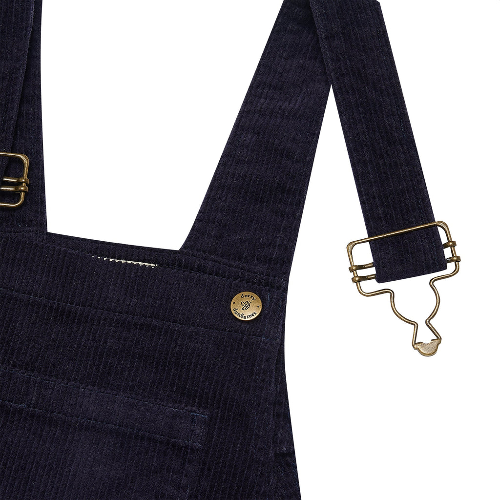 Adult Navy Chunky Cord Dungarees - Dotty Dungarees Ltd