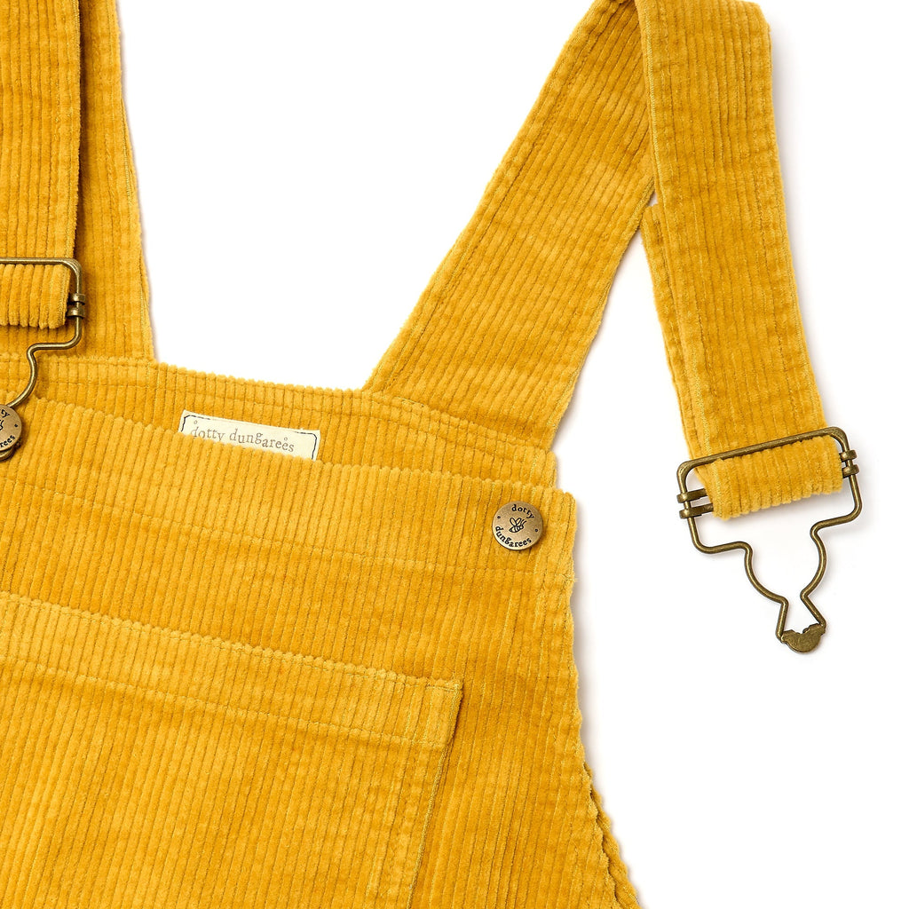 Adult Ochre Chunky Cord Dungarees - Dotty Dungarees Ltd