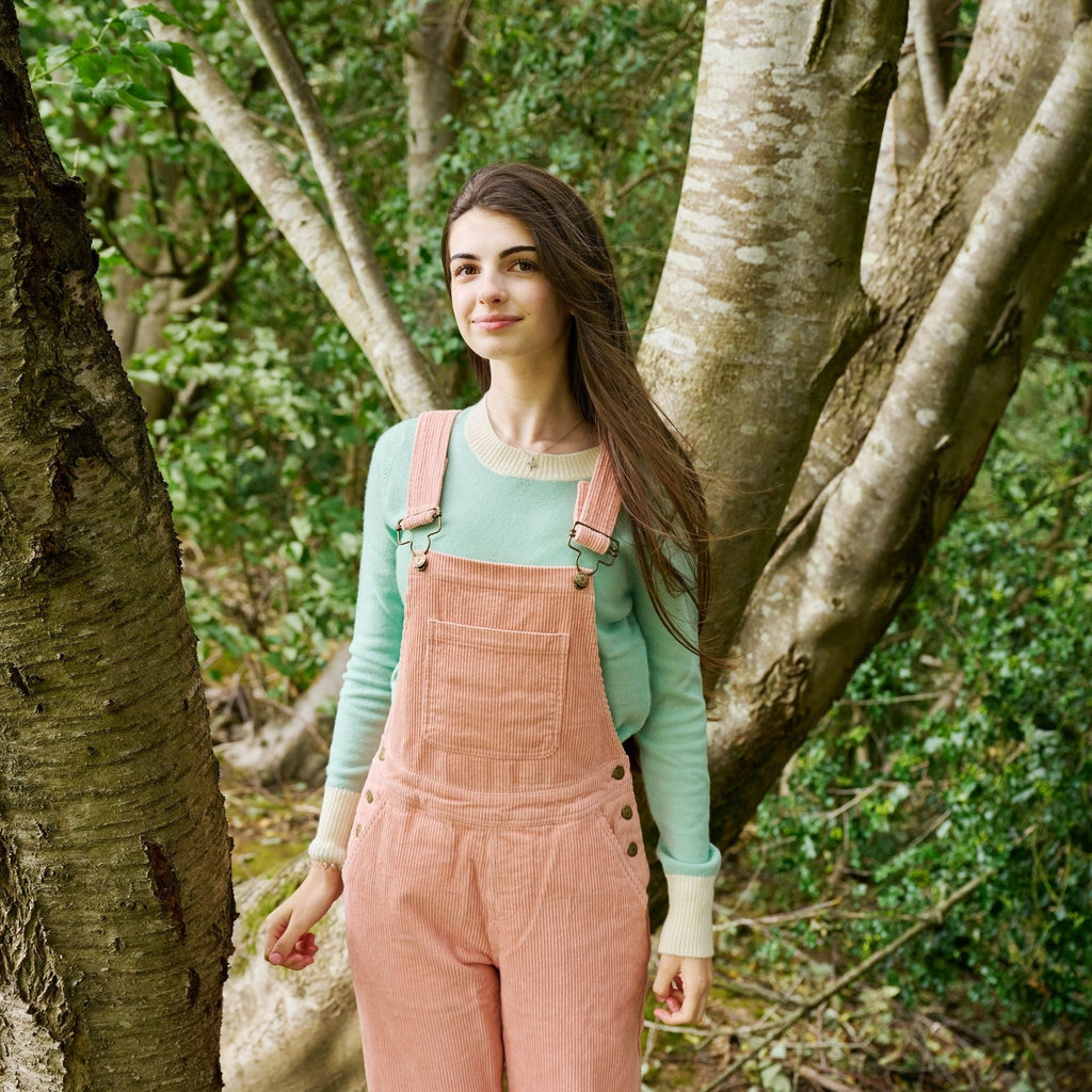 Adult Pink Chunky Cord Dungarees - Dotty Dungarees Ltd