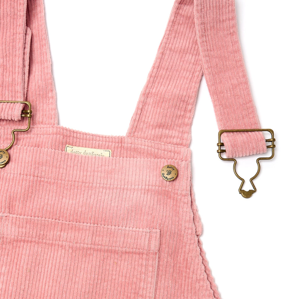 Adult Pink Chunky Cord Dungarees - Dotty Dungarees Ltd