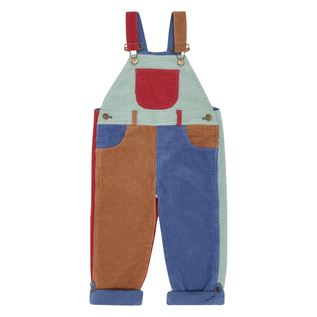 Patchwork Chunky Cord Dungarees - Muted Mint - Dotty Dungarees Ltd