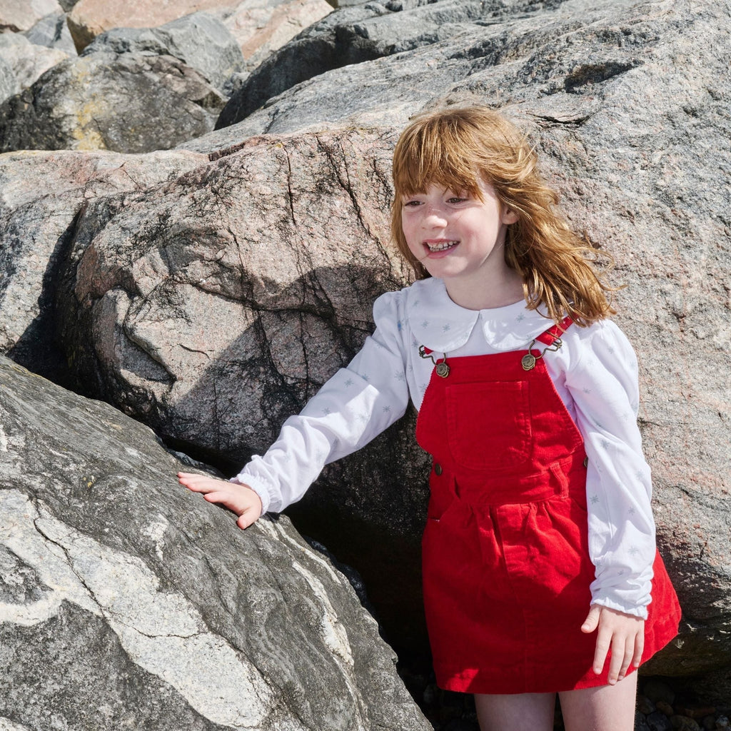 Red Corduroy Dress - Dotty Dungarees Ltd