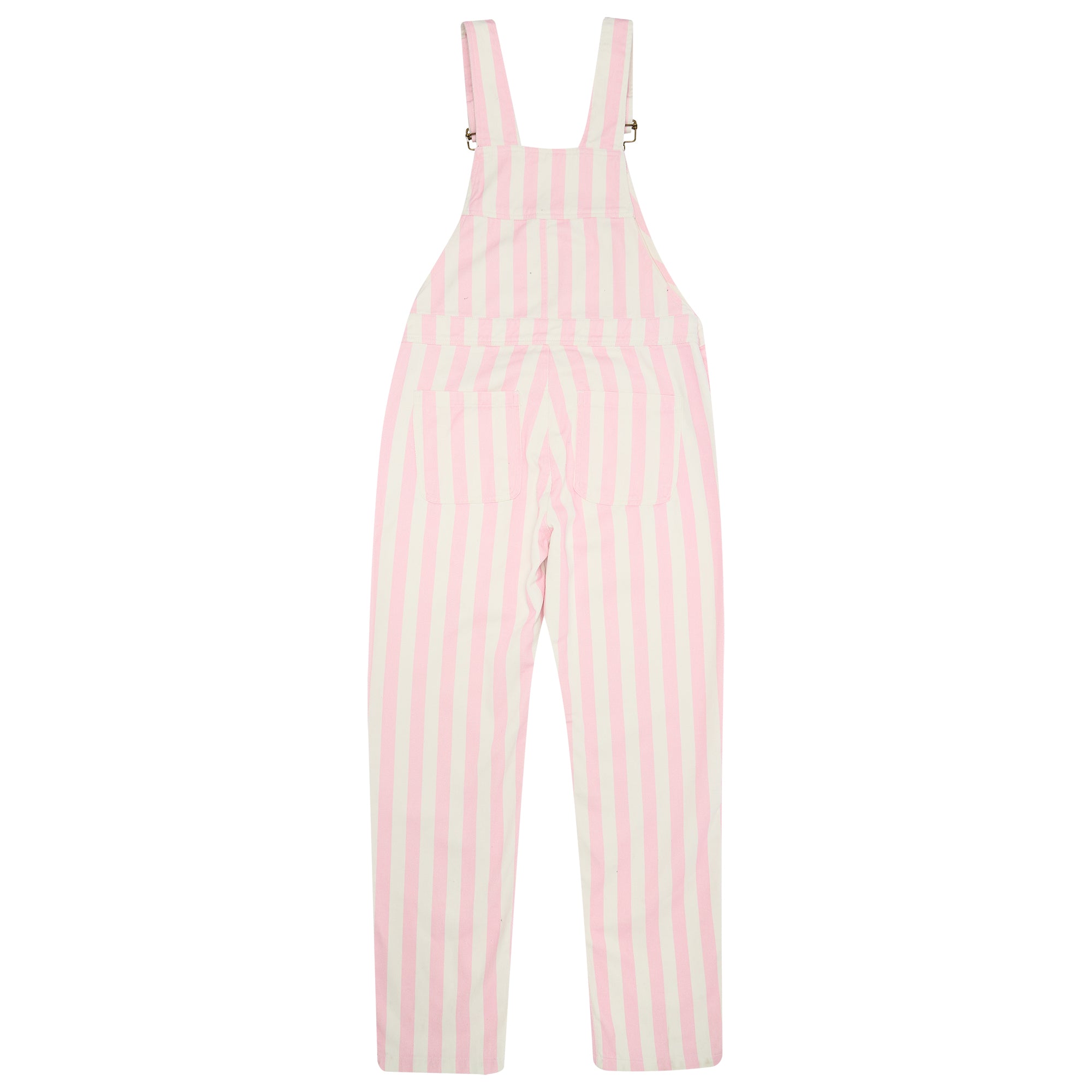 Adult Wide Stripe Denim overalls - Pink