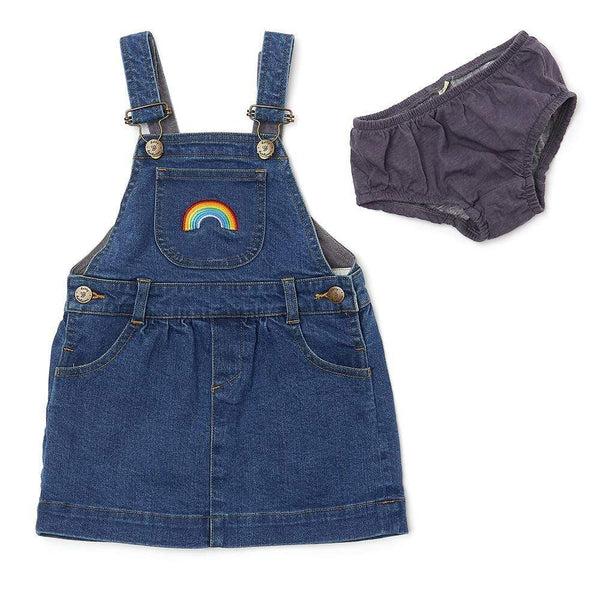 denim dress rainbow Lola + The Boys Crystal Rainbow Heart Denim Dress, 8